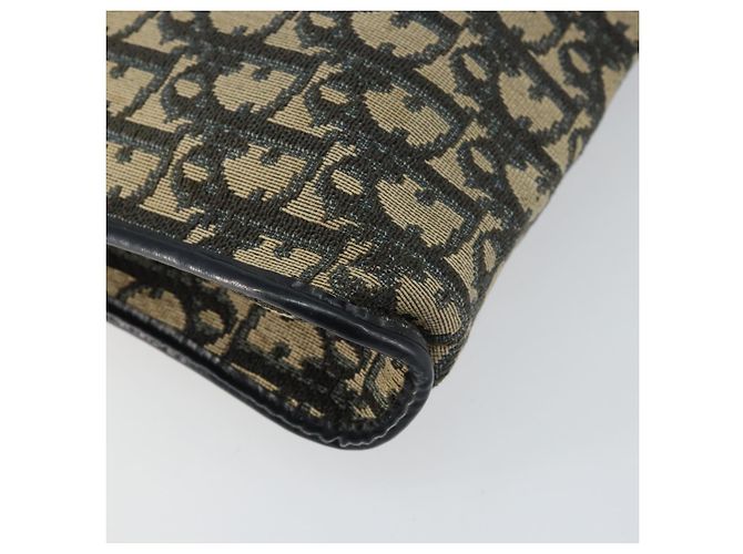 Borsa a Spalla in Tela Trotter Christian Dior Blu Navy Oro Auth 147961 D'oro - vista 16