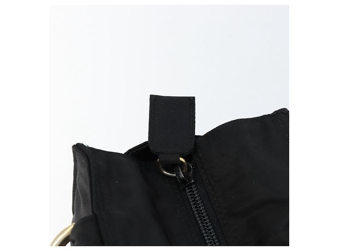 PRADA Borsa a mano in nylon nero e oro Auth yk19626 D'oro - vista 10