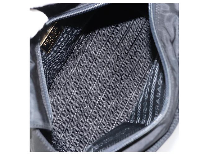 PRADA Borsa a mano in nylon nero e oro Auth yk19626 D'oro - vista 11