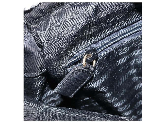 PRADA Borsa a mano in nylon nero e oro Auth yk19626 D'oro - vista 21