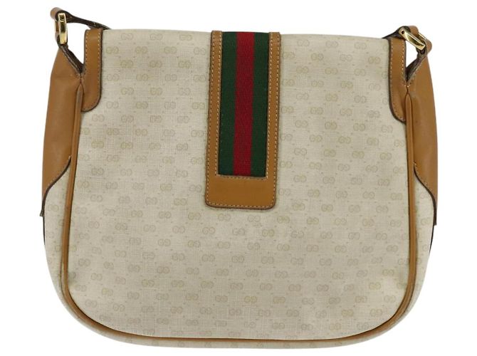 Sac Sherry Line en PVC Beige Micro GG Supreme Web de GUCCI 001 115 0914 Auth ar13755 Doré - vue 2