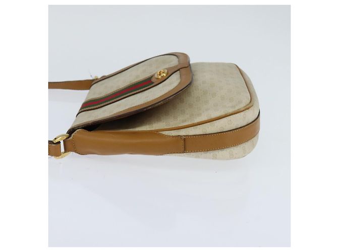 Sac Sherry Line en PVC Beige Micro GG Supreme Web de GUCCI 001 115 0914 Auth ar13755 Doré - vue 3