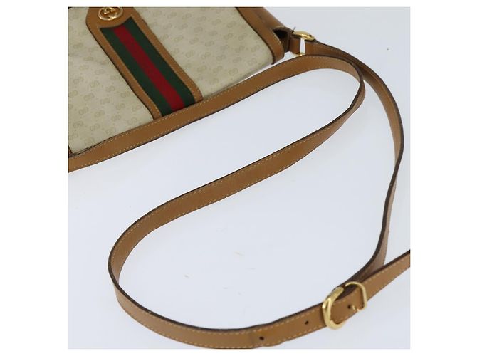 Sac Sherry Line en PVC Beige Micro GG Supreme Web de GUCCI 001 115 0914 Auth ar13755 Doré - vue 7