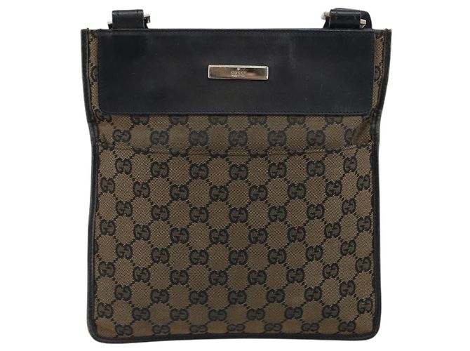 Borsa a spalla in tela GG Gucci marrone 019 0348 Auth ep11399 - vista 13