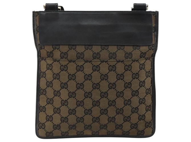 Borsa a spalla in tela GG Gucci marrone 019 0348 Auth ep11399 - vista 2