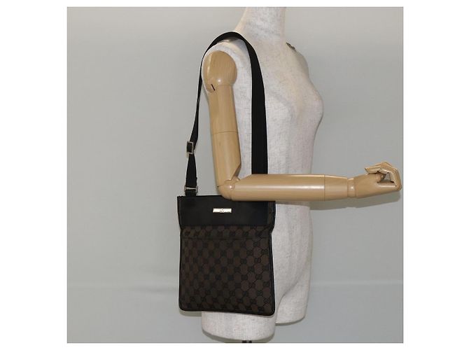 Borsa a spalla in tela GG Gucci marrone 019 0348 Auth ep11399 - vista 22