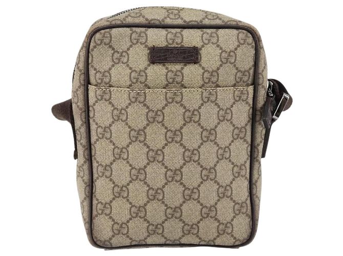 Borsa a Spalla GG Supreme in PVC Beige e Argento di GUCCI 122754 Auth yk19762 - vista 13