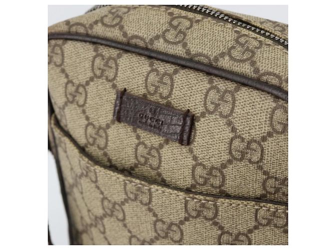 Borsa a Spalla GG Supreme in PVC Beige e Argento di GUCCI 122754 Auth yk19762 - vista 17