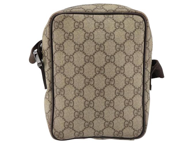 Borsa a Spalla GG Supreme in PVC Beige e Argento di GUCCI 122754 Auth yk19762 - vista 2