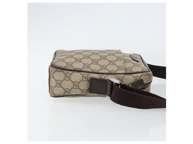 Borsa a Spalla GG Supreme in PVC Beige e Argento di GUCCI 122754 Auth yk19762 - vista 3
