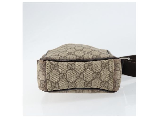 Borsa a Spalla GG Supreme in PVC Beige e Argento di GUCCI 122754 Auth yk19762 - vista 5