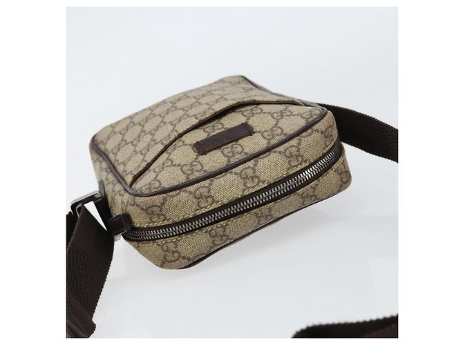 Borsa a Spalla GG Supreme in PVC Beige e Argento di GUCCI 122754 Auth yk19762 - vista 6