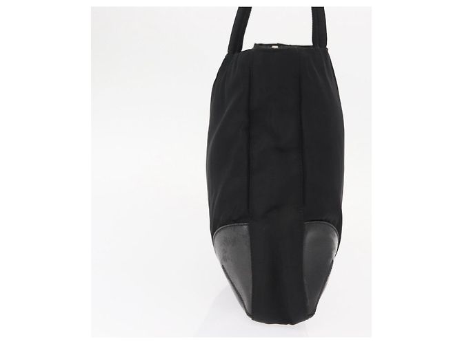 Borsa Tote PRADA in nylon e pelle nera argento autentica ka211 Nero - vista 4