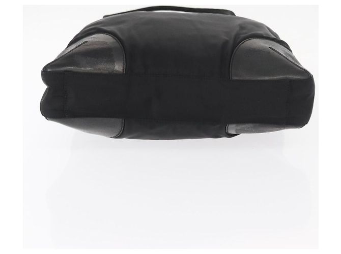Borsa Tote PRADA in nylon e pelle nera argento autentica ka211 Nero - vista 5