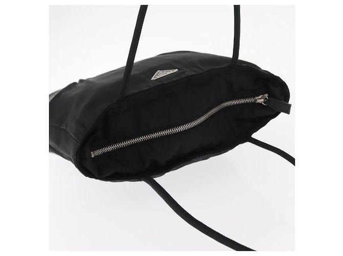 Borsa Tote PRADA in nylon e pelle nera argento autentica ka211 Nero - vista 6