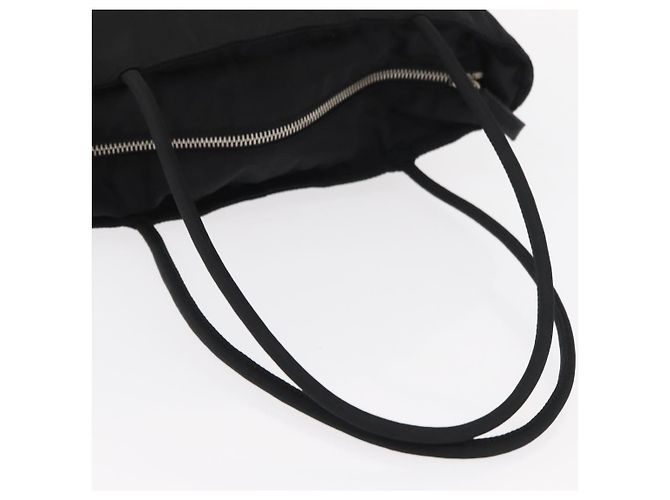 Borsa Tote PRADA in nylon e pelle nera argento autentica ka211 Nero - vista 7