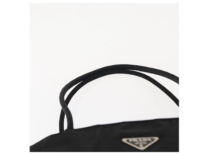 Borsa Tote PRADA in nylon e pelle nera argento autentica ka211 Nero - vista 8
