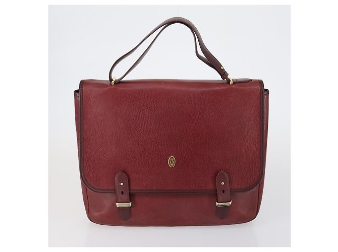 Cartier Borsa a spalla Must Line in pelle 2 pezzi Bordeaux Auth bs31277 Bordò - vista 2