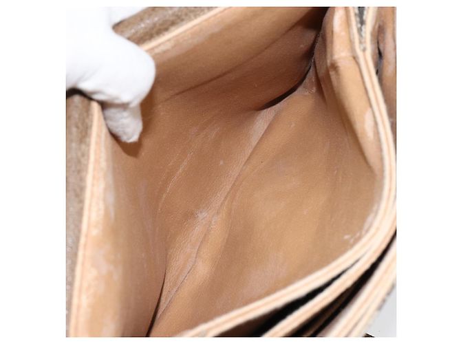 Borsa a Spalla in Tela GG PLUS Gucci in Pelle PVC Beige Auth th6415 - vista 22