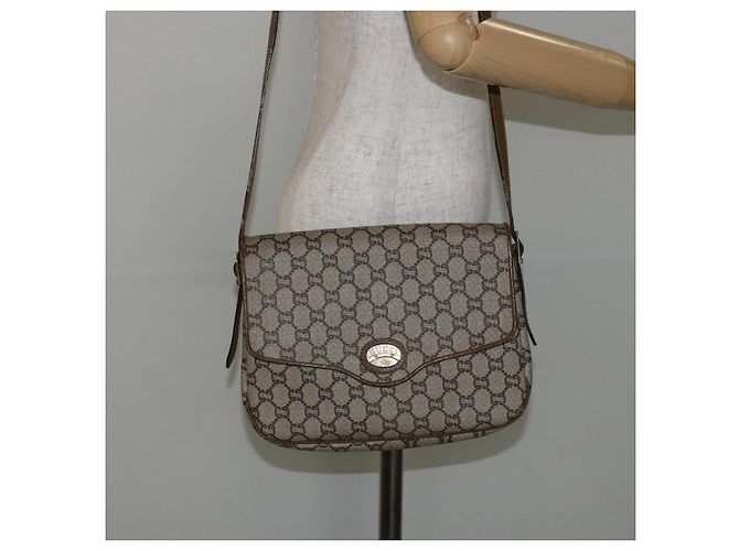 Borsa a Spalla in Tela GG PLUS Gucci in Pelle PVC Beige Auth th6415 - vista 23