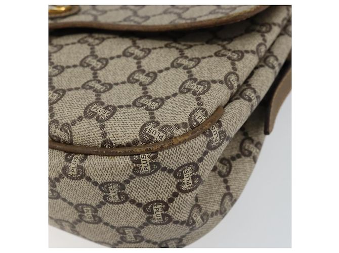 Borsa a Spalla in Tela GG PLUS Gucci in Pelle PVC Beige Auth th6415 - vista 9