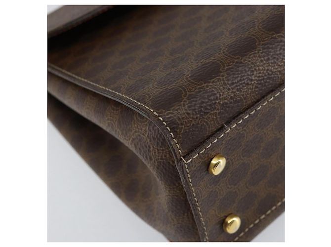 Céline Borsa a mano in tela Macadam CELINE in pelle PVC marrone oro Auth ar13796 D'oro - vista 14