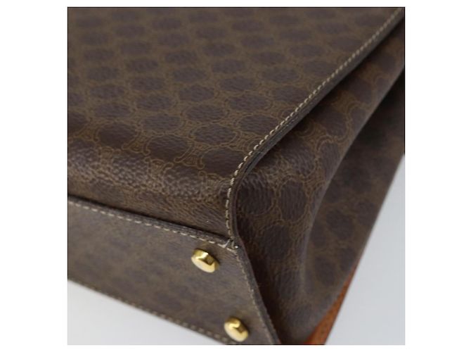 Céline Borsa a mano in tela Macadam CELINE in pelle PVC marrone oro Auth ar13796 D'oro - vista 15