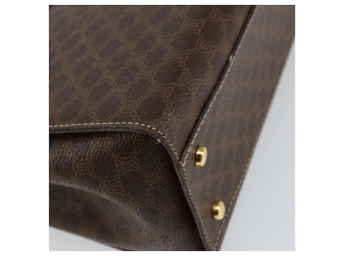 Céline Borsa a mano in tela Macadam CELINE in pelle PVC marrone oro Auth ar13796 D'oro - vista 16