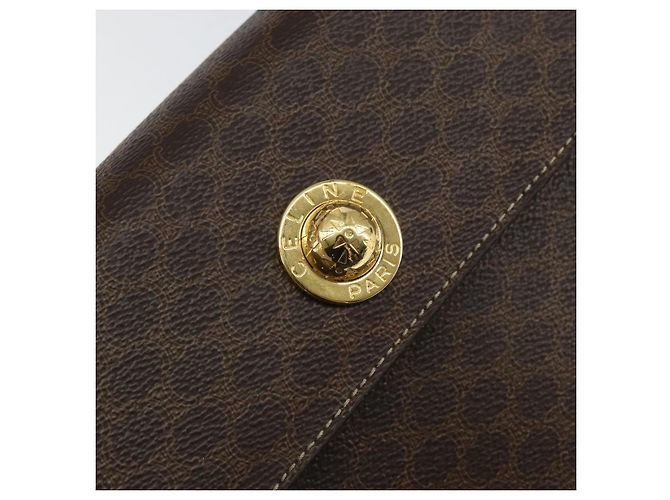 Céline Borsa a mano in tela Macadam CELINE in pelle PVC marrone oro Auth ar13796 D'oro - vista 17