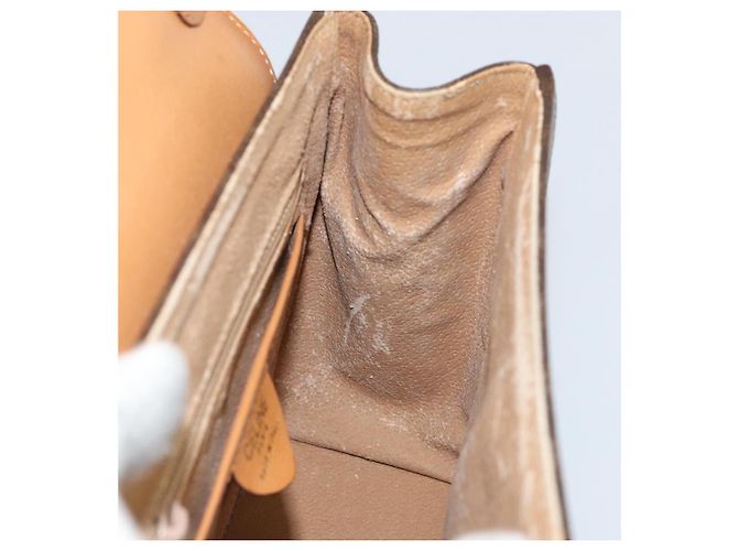 Céline Borsa a mano in tela Macadam CELINE in pelle PVC marrone oro Auth ar13796 D'oro - vista 19
