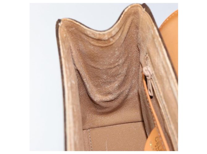 Céline Borsa a mano in tela Macadam CELINE in pelle PVC marrone oro Auth ar13796 D'oro - vista 20