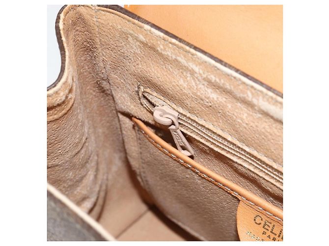 Céline Borsa a mano in tela Macadam CELINE in pelle PVC marrone oro Auth ar13796 D'oro - vista 21