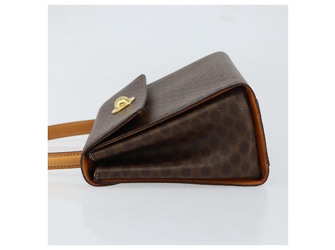 Céline Borsa a mano in tela Macadam CELINE in pelle PVC marrone oro Auth ar13796 D'oro - vista 4