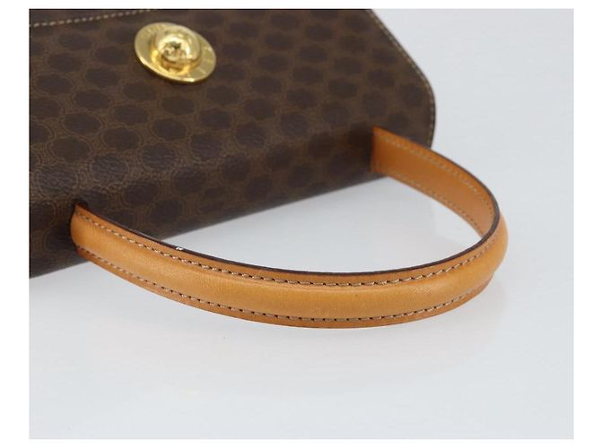 Céline Borsa a mano in tela Macadam CELINE in pelle PVC marrone oro Auth ar13796 D'oro - vista 7