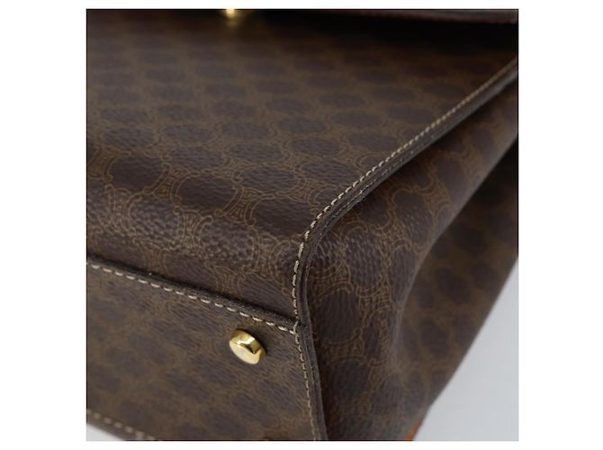 Céline Borsa a mano in tela Macadam CELINE in pelle PVC marrone oro Auth ar13796 D'oro - vista 9