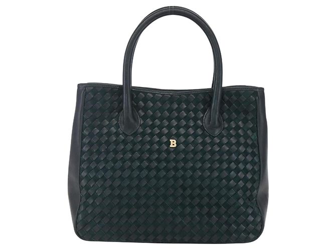 BALLY Borsa a mano in pelle verde oro Auth BA8440 D'oro - vista 14