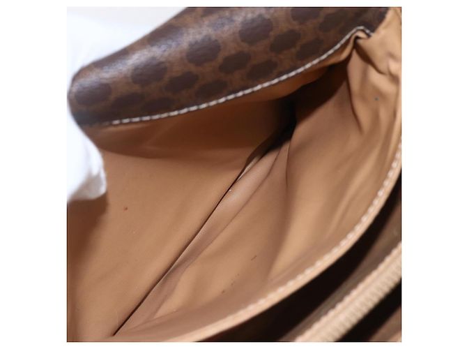 Céline Borsa a Spalla in Tela Macadam CELINE in Pelle PVC Marrone Oro Auth ka209 D'oro - vista 23
