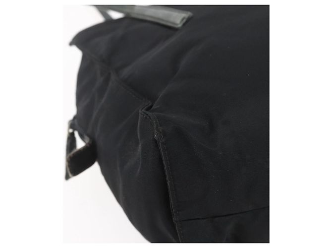 PRADA Borsa a mano in nylon nero argento Auth 154514 - vista 14
