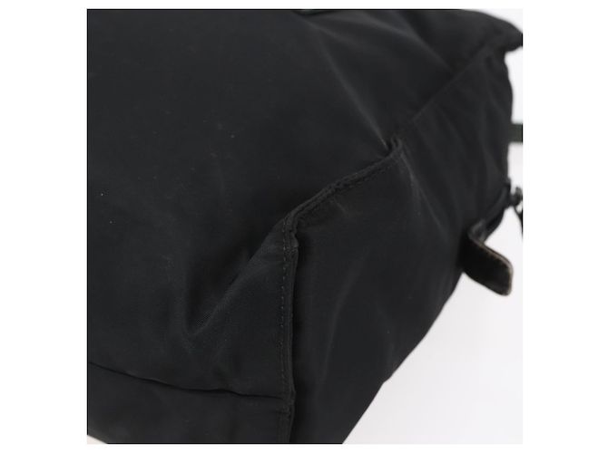 PRADA Borsa a mano in nylon nero argento Auth 154514 - vista 15