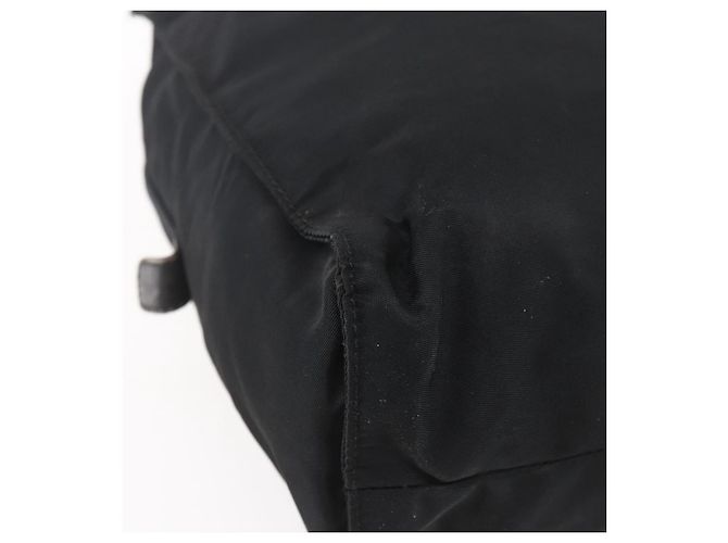 PRADA Borsa a mano in nylon nero argento Auth 154514 - vista 16