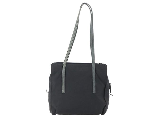 PRADA Borsa a mano in nylon nero argento Auth 154514 - vista 2