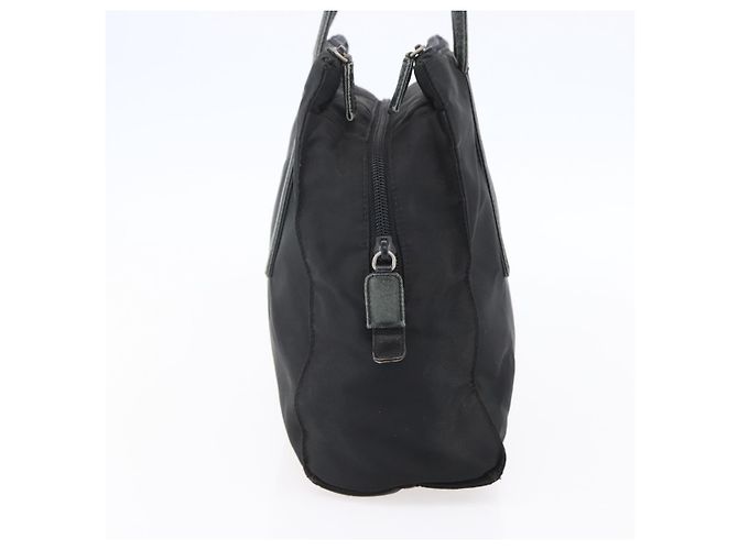 PRADA Borsa a mano in nylon nero argento Auth 154514 - vista 3