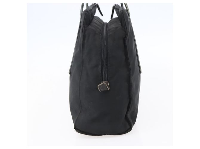 PRADA Borsa a mano in nylon nero argento Auth 154514 - vista 4