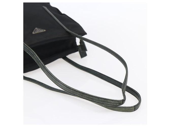 PRADA Borsa a mano in nylon nero argento Auth 154514 - vista 7
