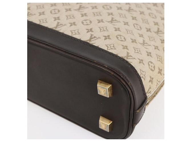 LOUIS VUITTON Mini Alma Alto Borsa a Mano Monogramma Khaki M92203 LV Auth 153516 Cachi - vista 14