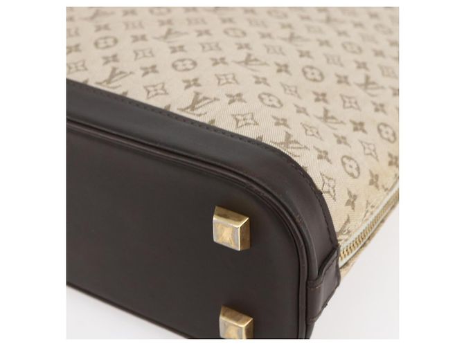 LOUIS VUITTON Mini Alma Alto Borsa a Mano Monogramma Khaki M92203 LV Auth 153516 Cachi - vista 16