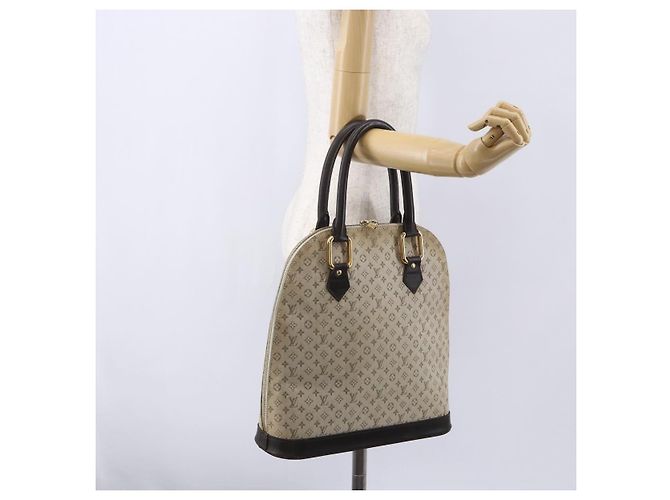 LOUIS VUITTON Mini Alma Alto Borsa a Mano Monogramma Khaki M92203 LV Auth 153516 Cachi - vista 22