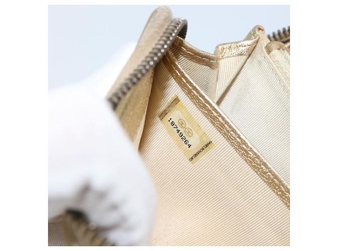 CHANEL 2.55 Portafoglio Lungo Matelassé in Pelle di Agnello Oro CC Auth yk19525 D'oro - vista 12