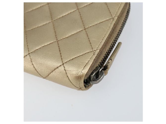 CHANEL 2.55 Portafoglio Lungo Matelassé in Pelle di Agnello Oro CC Auth yk19525 D'oro - vista 15