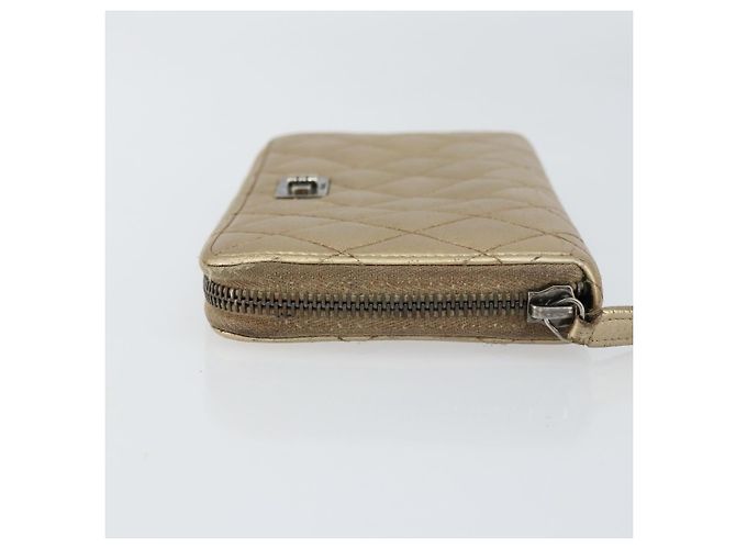 CHANEL 2.55 Portafoglio Lungo Matelassé in Pelle di Agnello Oro CC Auth yk19525 D'oro - vista 4